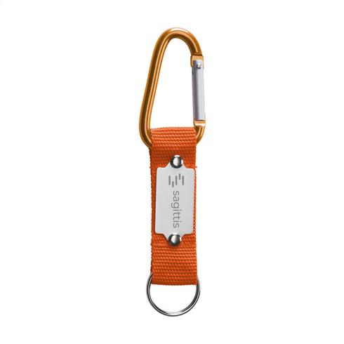 Carabiner Keyring with Engraved Metal Plate