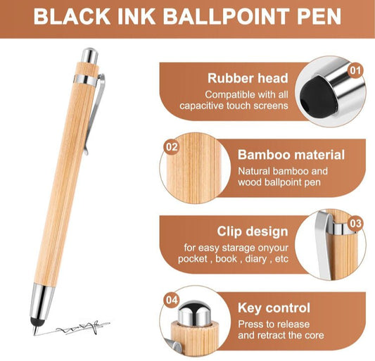 Bamboo Stylus / Pen - 2 in 1 - Engraved - Innov8Print3D
