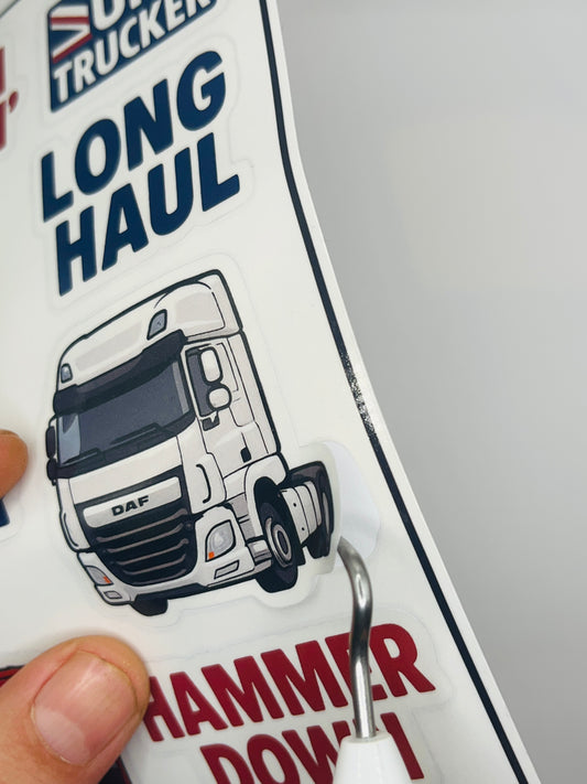 UK Trucker Vinyl Sticker Sheet – Gloss Finish