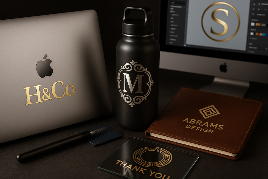 Customizable Gold and Silver Metallic Vinyl Stickers