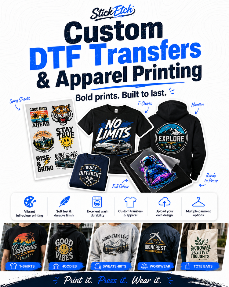 Custom DTF Transfers & Apparel Printing