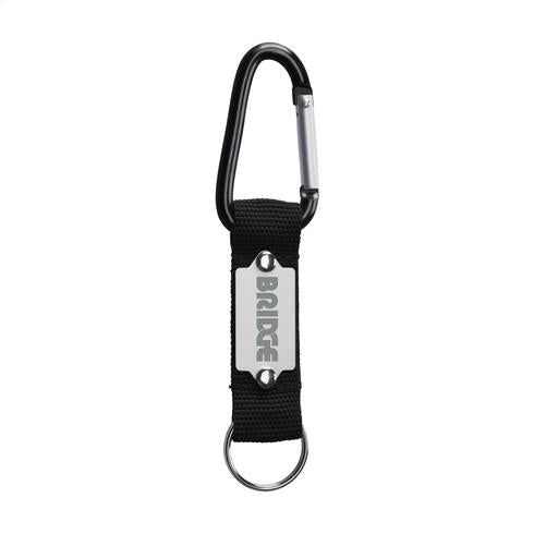 Carabiner Keyring with Engraved Metal Plate
