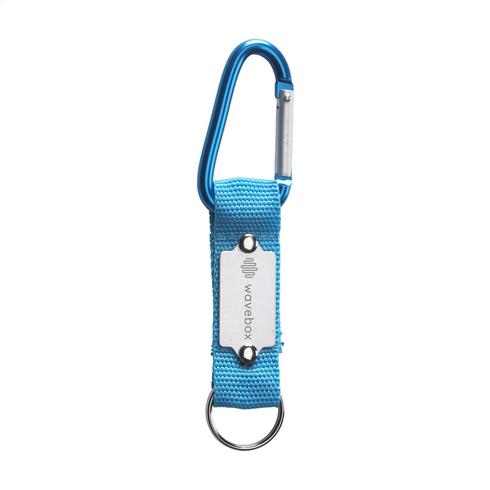 Carabiner Keyring with Engraved Metal Plate
