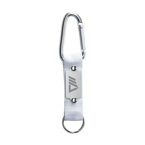 Carabiner Keyring with Engraved Metal Plate