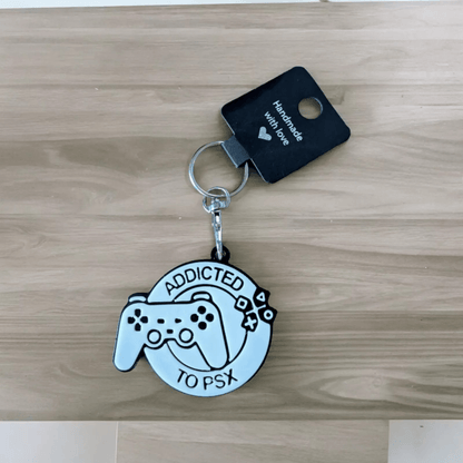 Addicted to PS Gamer Keychain - Innov8Print3D