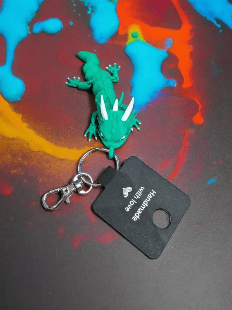 Articulated Spiky Dragon Keychain / Keyring - Innov8Print3D