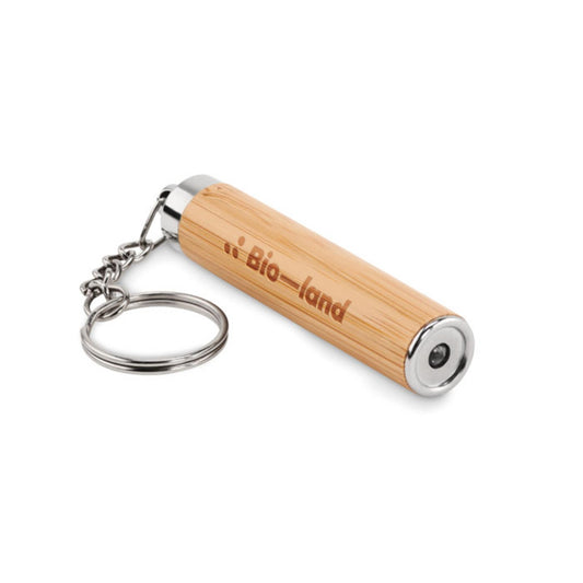 Bamboo LED Keyring Torch – Eco-Friendly & Personalised