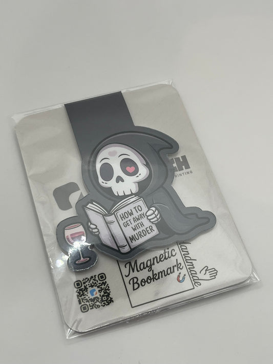 “How to Get Away With Murder” Grim Reaper Magnetic Bookmark – Dark Humor Edition