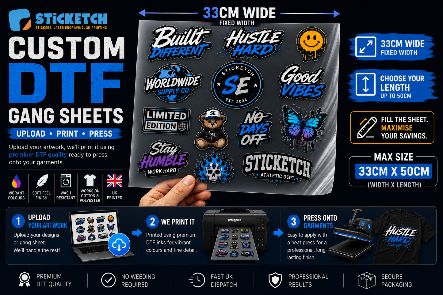 Custom DTF Gang Sheets – Upload Your Artwork