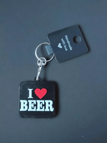 I Love Beer Keychain - Keyring - Innov8Print3D