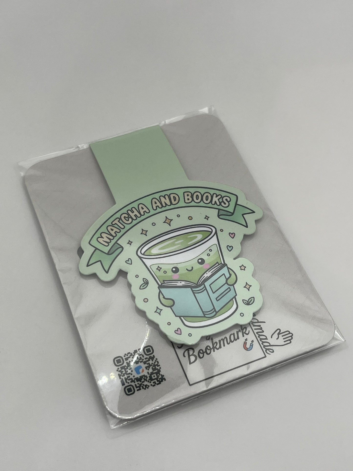 Matcha & Books Magnetic Bookmark – Cute Pastel Kawaii Edition
