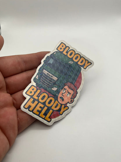 Set of 8 Funny UK Trucker Stickers – Gloss, Matte, or Carbon Fibre Finish